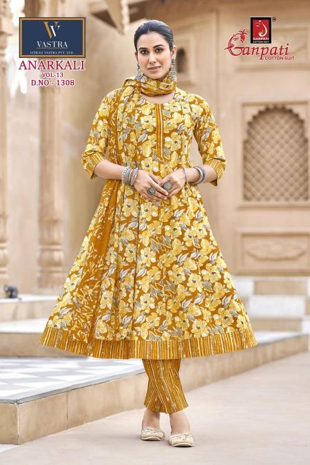 Ganpati anarkali vol-13 wholesale kurtis market